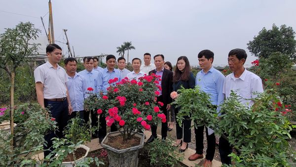 Đoàn huyện Bắc Quang trong chuyến thăm quan học tập kinh nghiệm tại huyện Mê Linh