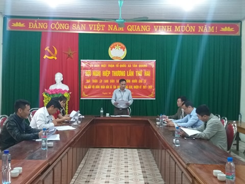 Mặt trận Tổ quốc Việt Nam xã Tân Quang tổ chức Hội nghị Hiệp thương lần thứ 2: Thống nhất danh sách sơ bộ những người ứng cử đại biểu Hội đồng nhân dân xã Tân Quang khóa XXIII, nhiệm kỳ 2021-2026.